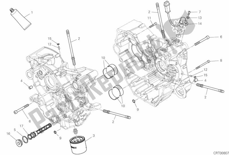 All parts for the 09b - Half-crankcases Pair of the Ducati Hypermotard 950 SP USA 2020